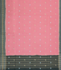 Light Peach Woven Blended Viscose With Zari Checks & Buttas-BL5555