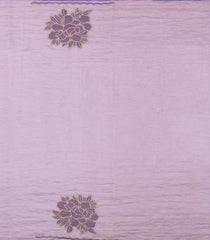 Lilac Embroidered Synthetic Crushed Tissue Saree With Floral Motifs-SY0587