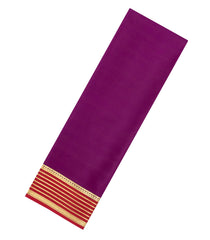 Dark Magenta Woven Mysore Silk Saree With Contrast Zari Border-MS3814