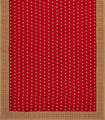 Crimson Woven Blended Georgette Saree With Embroidered Floral Motifs-EN1894