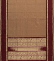 Beige Handloom Silk Cotton Saree With Zari Stripes-SC4274
