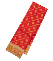 Red Handloom Kanchipuram Silk Saree With Meena Border-KA15782