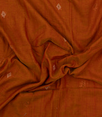Orange Handloom Bengal Cotton Saree With Diamond Buttas-BG1938-Orange