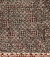 Grey Printed Jaipur Cotton Saree With Camel Motifs-PS0721