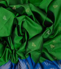 Leafy Green Handloom Soft Silk Saree With Floral Motifs-SO3998