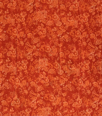 Red Woven Crepe Silk Saree With Printed Floral Motifs-PS0517