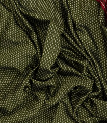 Green Printed Blended Cotton Saree With Zari Border-BL5671