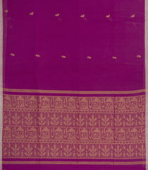 Magenta Handloom Bengal Cotton Saree With Tribal Buttas-BG1980