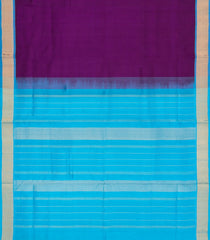 Purple Handloom Silk Cotton Saree With Contrast Border-SC4484