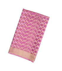 Baby Pink Handloom Organza Soft Silk Saree With Jaal Motifs-SO4136