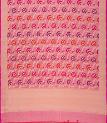 Peach Handloom Organza Soft Silk Saree With Meena Floral Motifs-SO4065