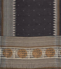 Black Printed Synthetics Linen Saree With Jhalar-SY0005