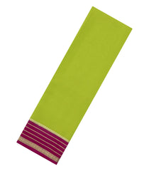 Neon Green Woven Mysore Silk Saree With Contrast Border-MS3284