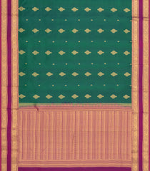 Green Woven Pure Silk Saree With Buttas & Contrast Border-EC2562