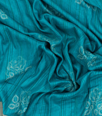 Cyan Woven Synthetics Dola Silk Saree With Zari Border-BL5256