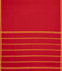 Red Woven Mysore Silk Saree With Floral Border-MS3387