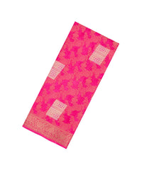 Pink Printed Synthetic Dola Silk Saree With Floral Motifs -SY0151