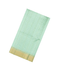 Mint Green Woven Kora Soft Silk Saree With Dotted Stripes-SO4755