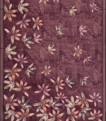 Burgundy Printed Synthetic Dola Silk Saree With Zari Stripes-BL5506