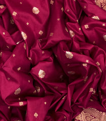 Pink Woven Blended Dupion Saree With Floral Butta Motifs