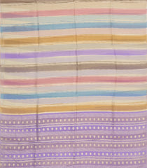Multi Colour Woven Art Viscose Saree With Zari Stripes & Lavender Pallu-BL4700