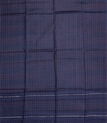 Navy Blue Woven Tussar Silk Saree With Stripes-TU3338