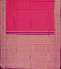 Pink Handloom Kanchipuram Silk Saree With Checks & Contrast Border-KA14681