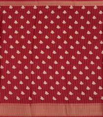 Maroon Printed Synthetic Dola Silk Saree With Motifs & Zari Stripes-SY0447