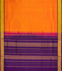 Orange Handloom Silk Cotton Saree With Contrast Border-SC4468