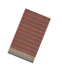 Brown Handloom Silk Cotton Saree With Veldari Stripes-SC4413