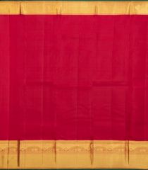 Crimson Handloom Kanchipuram Silk Saree With Floral Vine Motifs-KA14775