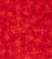 Red Woven Crepe Silk Saree With Printed Floral Motifs-PS0530