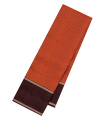 Rust Handloom Soft Silk Saree With Zari Checks-SO4654