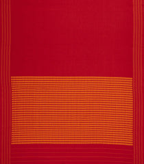 Red Handwoven Bengal Cotton Saree With Floral Border-BG1480