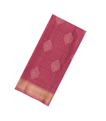 Dusty Pink Woven Synthetic Chiffon Saree With Printed Diamond Motifs-BL4910