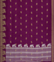 Magenta Printed Synthetics Dola Saree Zari Buttas-BL5303