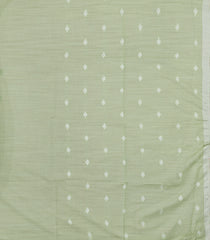 Mint Green Woven Art Linen Saree With Floral Buttas-BL5665