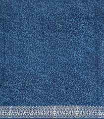 Blue Woven Jaipur Cotton Saree With Printed Floral Motifs-JC1418