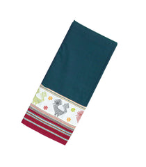 Teal Woven Cotton Saree With Kasuti Hand Embroidered Border & Pallu-EN1767