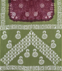 Brown Printed Jaipur Cotton Saree With Contrast Border-JC1713