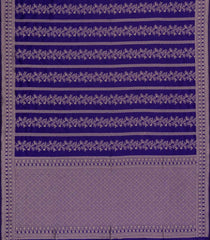 Blue Woven Synthetic Dupion Saree With Floral Vine Motifs-BL5022