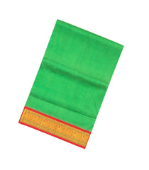 Light Green Handloom 9 Yards Korvai Silk Cotton Saree With Contrast Border-SC3742