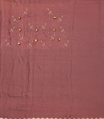 Orange Woven Blended Tissue Saree With Embroidered Floral Motifs-EN1912