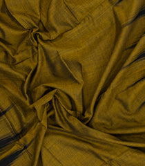 Dark Olive Handwoven Orissa Cotton Saree With Tie & Dye Pallu-OR0918