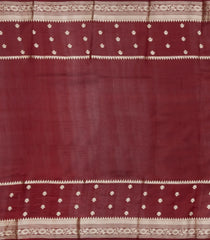 Rust Woven Banarasi Poona Silk Saree With Checks & Buttas-BP1015