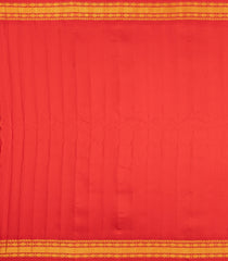 Cream Handloom Gadwal Silk Saree With Buttas & Contrast Temple Border-GA0310