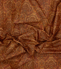 Mustard Printed Silk Saree With Floral Motifs-PS0688