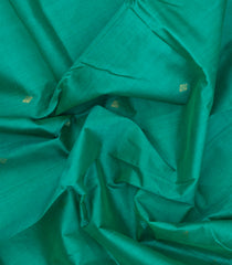 Sea Green Handloom Silk Cotton Saree With Buttas & Contrast Border-SC4499