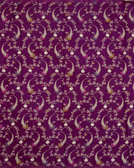 Lavender Woven Blended Viscose Saree With Contrast Border-BL5598
