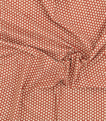 Rust Printed Jaipur Cotton Saree With Floral Motifs-JC1655